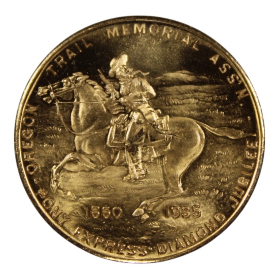Pony Express Diamond Jubilee Coin, 1935, Oregon Trail Memorial Assn
