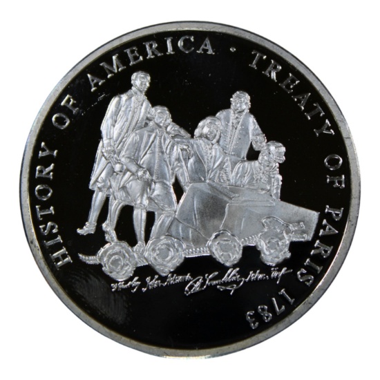 Treaty of Paris 1783 Commemorative Coin, .999 Silver, History of America