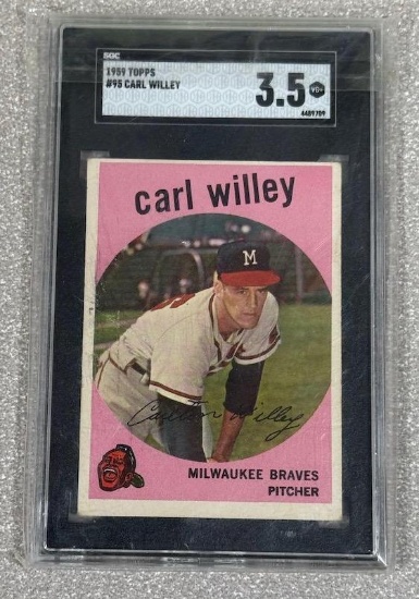 1959 Topps Carl Willey SGC 3.5 nice grade for age