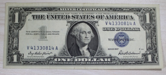 1957 $1 Silver Certificate, Blue Seal