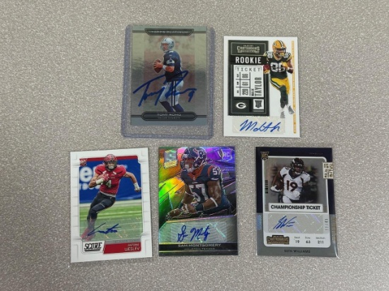 Football Auto lot of 5 Packers, Texans, Romo is not certified