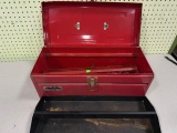 Stack-On Metal Toolbox with Tools, Red, Approx. 40-50 Pieces