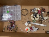 Assorted Jewelry and Watch Lot with Metal Band Watch, Mixed Colors