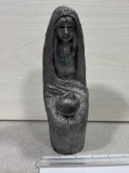 Indian Woman w/ Pottery Pewter 1989 #370, 9 inches tall