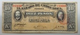 1915 Mexican 10 Pesos Banknote, State of Chihuahua