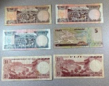 6- Fiji Currency Notes Collection, 1 & 5 Dollar Notes, sells times the money