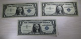 3- 1957A Silver Certificates, sells times the money