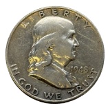 1948-D Franklin Half Dollar, 90% Silver Coin