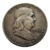 1952-D Franklin Half Dollar, 90% Silver Coin