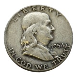 1954-D Franklin Half Dollar, 90% Silver Coin