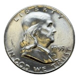 1955 Franklin Half Dollar, 90% Silver Coin
