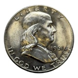 1961-D Franklin Half Dollar, 90% Silver Coin