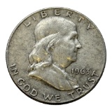 1963-D Franklin Half Dollar, 90% Silver Coin