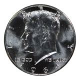 1964 Kennedy Half Dollar, BU, 90% Silver, United States Coin