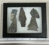 Arrowheads and Artifacts - Frame 5 arrowheads from Fairfield Co Oh largest 2 1/2
