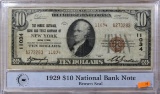 1929 $10 National Bank Note, The Public National Bank and Trust Company of New York in PCS Holder