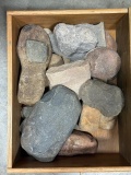 Arrowheads and Artifacts - Box lot of Stone Tools - Pick Up Only w/ axe, grindstone +
