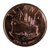 Titanic Commemorative Coin, Copper .999 Fine, 1 AVDP Ounce, USA