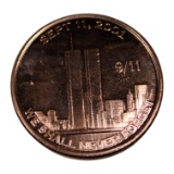 Copper .999 Fine Commemorative Coin, Eagle Shield, 9/11 Tribute