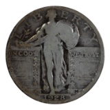 1928 Standing Liberty Quarter Coin, 90% Silver, Philadelphia Mint