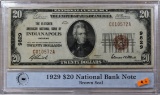 1929 $20 National Bank Note, The American National Bank of Indianapolis in PCS Holder