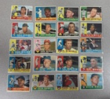 1960 Topps Baseball lot of 20 some high #s cards are crease free