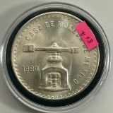 1980 Casa de Moneda de MÃ©xico Silver Coin, 33.625 grams, 0.925 Purity, Mexico