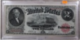 1917 U.S. Two Dollar Red Seal Banknote, Large Size Currency