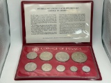 Franklin Mint Coinage of Jamaica 1979 Specimen Set, 9 Denominations, Brilliant Uncirculated