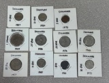 World Coins -Denmark  lot of 11 coins range 1957 - 1987