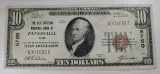 1929 $10 National Currency Banknote, The Old Citizens National Bank Zanesville Ohio