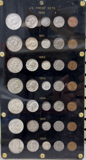 U.S. Coin Sets 1950-1956, 30 Coins, Franklin Half Dollar, Washington ...