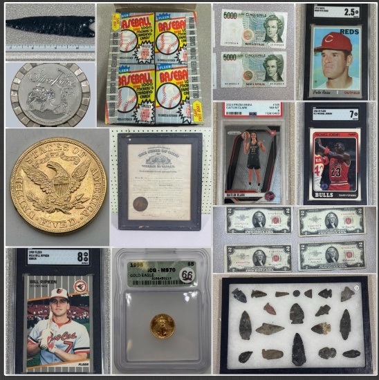 COINS, GOLD, ARTIFACTS, SPORTS, AND MORE