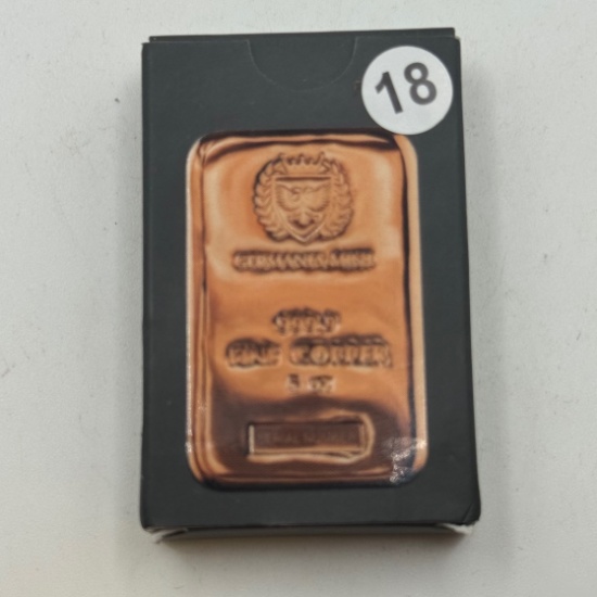 Germania Mint 5 oz Copper Bullion Bar, Germania Mint Logo