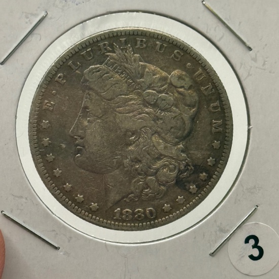 1880-O Morgan Dollar Coin, United States, 90% Silver
