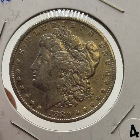1880-O Micro O Morgan Dollar Coin, United States, 90% Silver