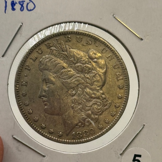 1880 Morgan Dollar Coin, United States, 90% Silver