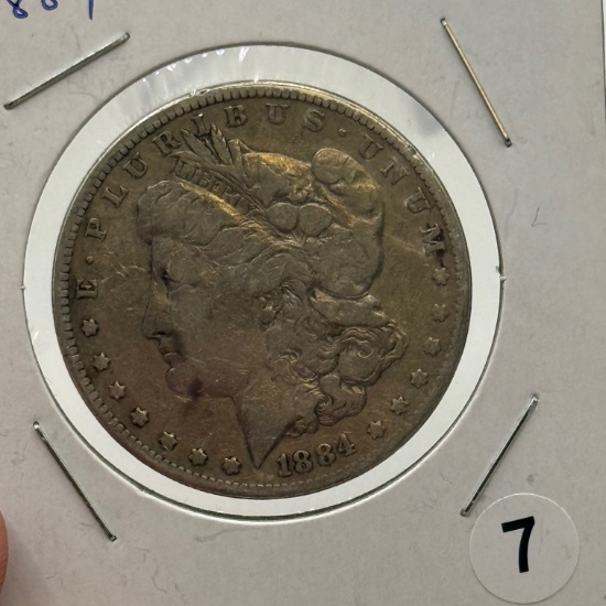 1884 Morgan Dollar Coin, United States, 90% Silver