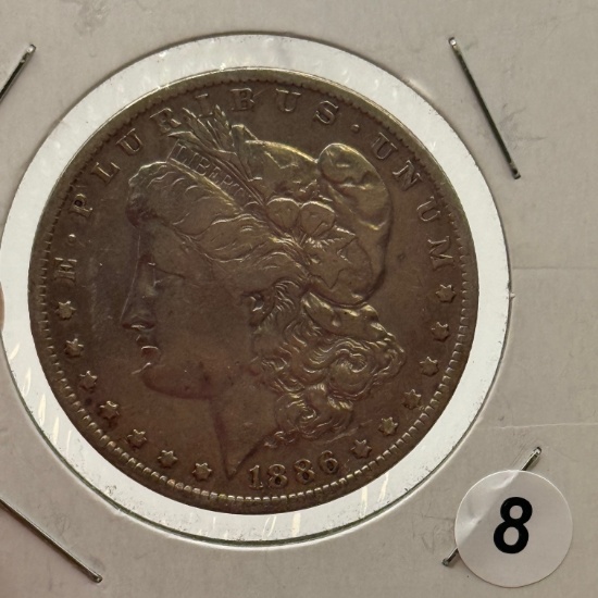 1886-O Morgan Dollar Coin, United States, 90% Silver