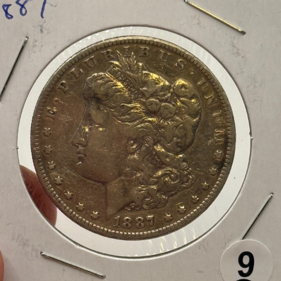 1887 Morgan Dollar Coin, United States, 90% Silver