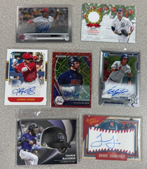 Sports cards Baseball Autos & Relics lot of 7 Rockies Yankees Tigers Reds Astros