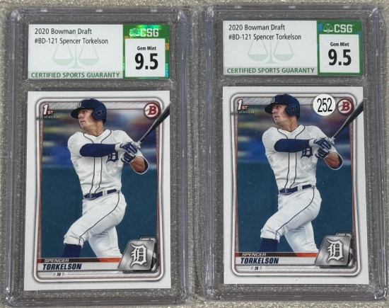 (2) 2020 1st Bowman Spencer Torkelson RC (CSG 9.5s)