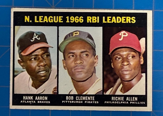 1967 Topps RBI Leaders #242 (Aaron/Clemente/Allen) (EX)
