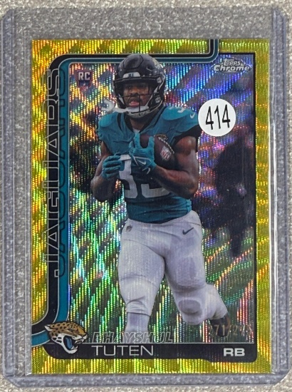 2026 Topps Chrome Bhayshul Tuten RC Yellow Raywave /275