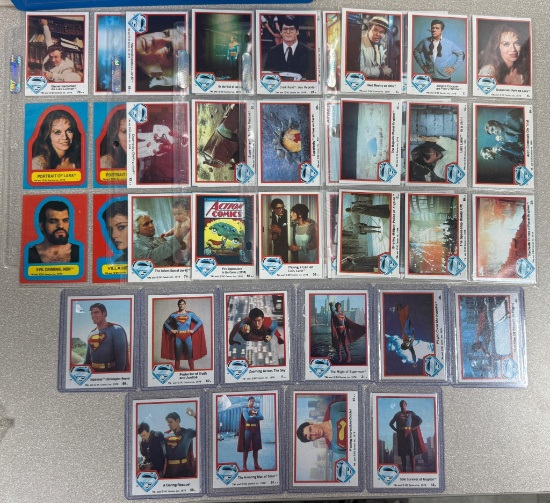 (56) 1978 Topps Superman Series One (49 Cards & 7 Stickers) (12 Superman Cards Included) (EX-NM)