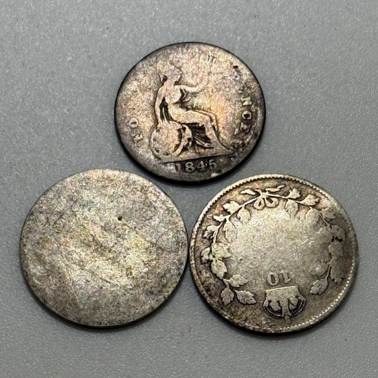Lot of three silver coins- Canada and GReat Britain