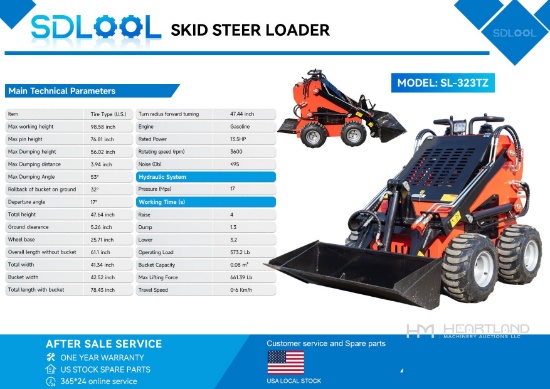 2026 SDLOOL SL-323TZ Mini Skid Steer Loader (Unused)