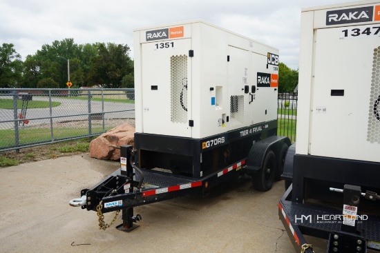 2022 JCB G70RST4F 70kVA Towable Diesel Generator