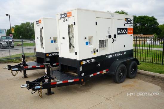 2022 JCB G70RST4F 70kVA Towable Diesel Generator