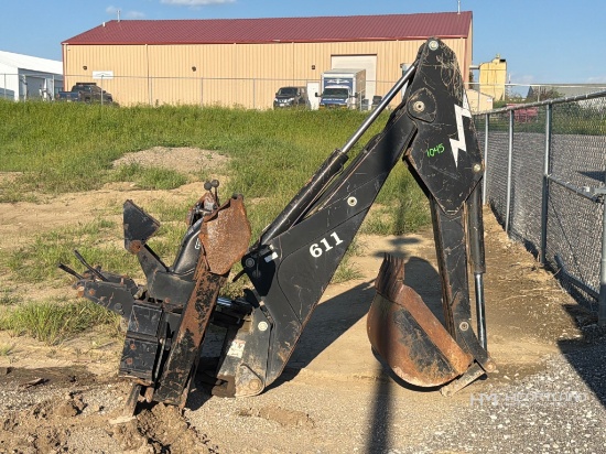 Backhoe Attachment with Bucket and Stabilizers